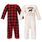 Hudson Baby Baby Girls Cotton Coveralls And Toddler T Shirt Set, Moose Wonderful Time, 9-12 Months Us