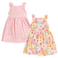 Hudson Baby Baby Girls Cotton Dresses, Peace Love And Flowers, 4T