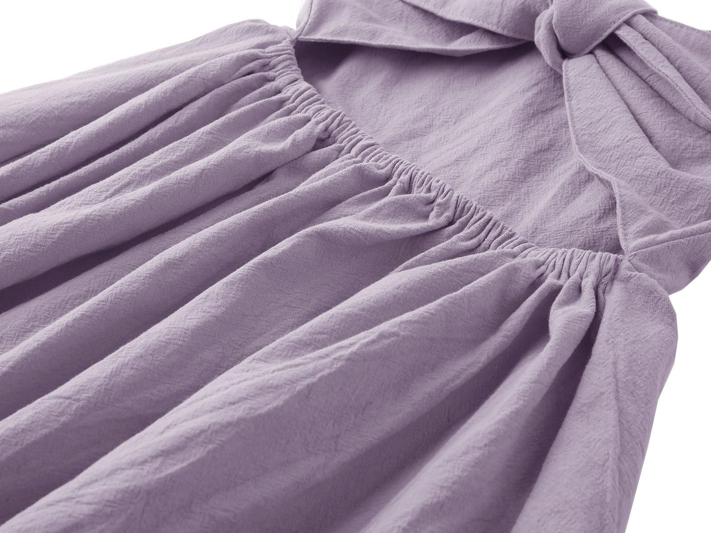 Dutebare Toddler Girls Dress Cotton Linen Ruffle Halter Sleeveless Kids Casual Summer Beach Party Dresses Purple 130