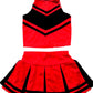 Total 2550 Little Girls' Cheerleader Cheerleading Outfit Uniform Costume Cosplay Halloween Red/Black (L / 8-10)