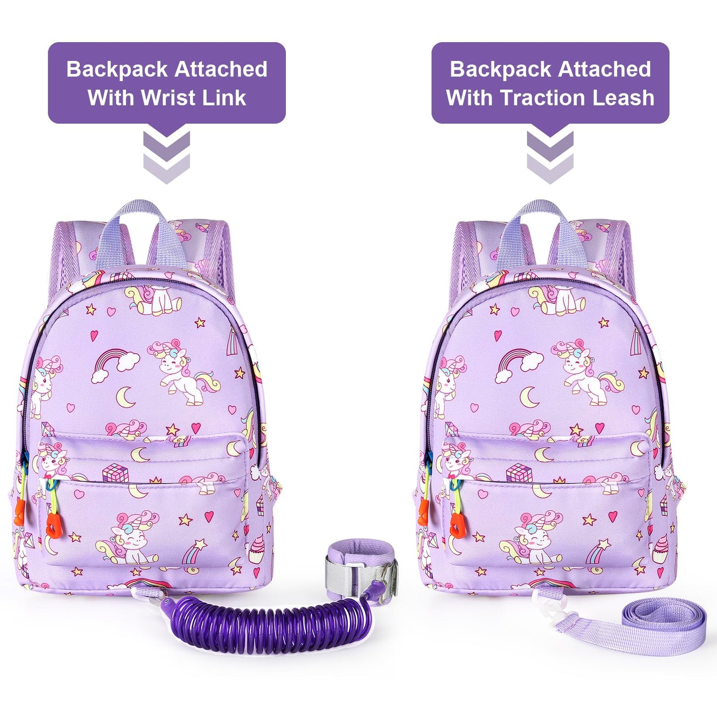 Accmor Toddler Harness Backpack Leash, Baby Unicorn Backpacks With Anti Lost Wrist Link, Cute Mini Child Harness Leashes For Wal