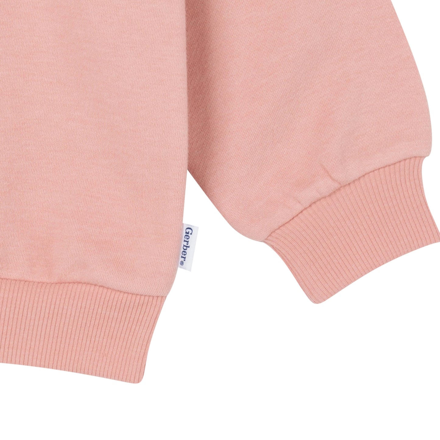 Gerber Baby Girls Toddler 2-Piece Fleece Sweatshirt And Jogger Set, Peach, 18 Months