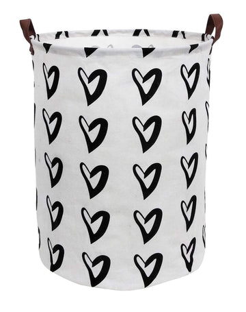 Clocor Toy Large Storage Bin-Cotton Storage Basket-Round Gift Basket With Handles For Toys,Laundry,Baby Nursery(Love Heart)