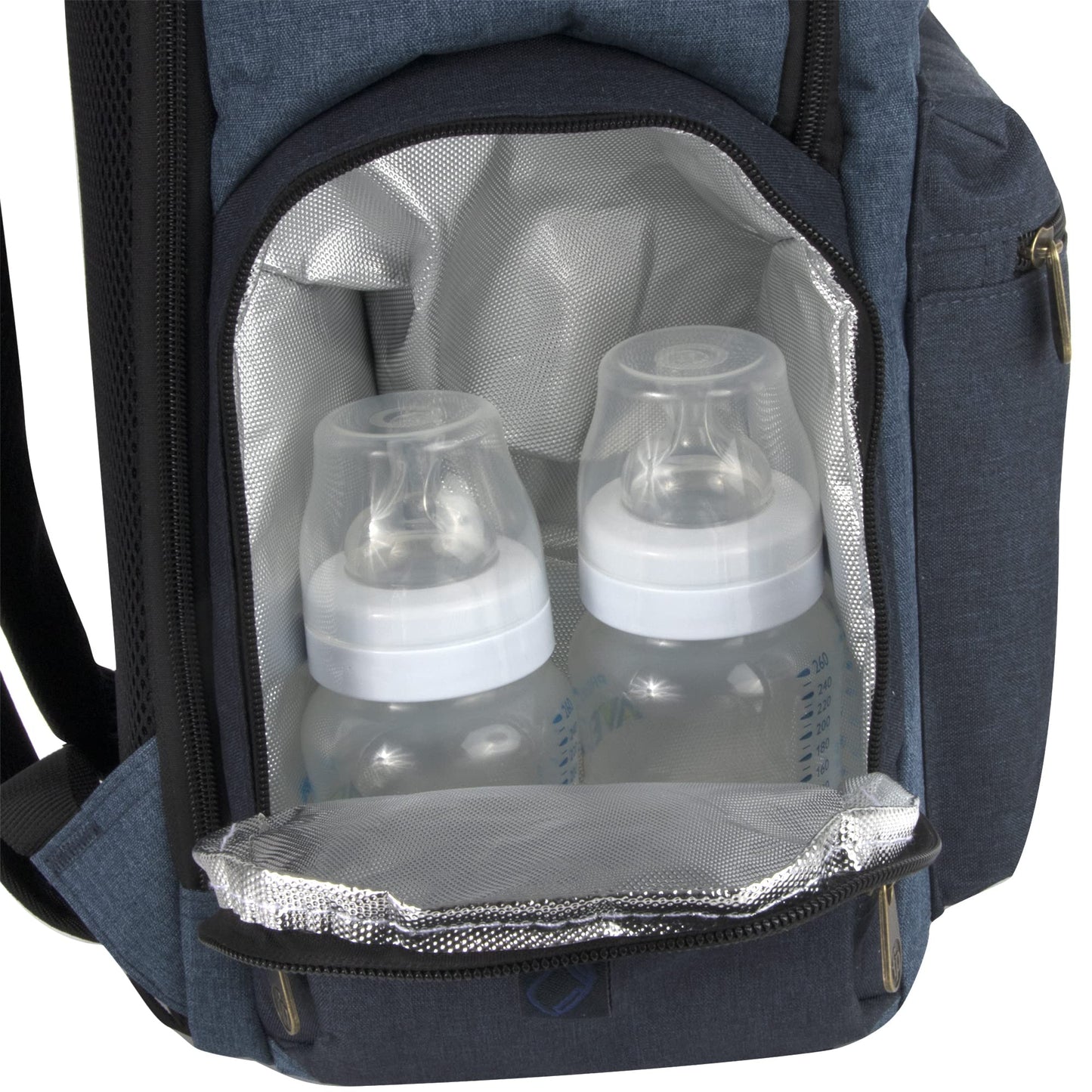 Fisher-Price Multi-Pocket Multifunction Baby Essentials Travel Diaper Bag Backpack With Matching Changing Pad, Insulated Bottle