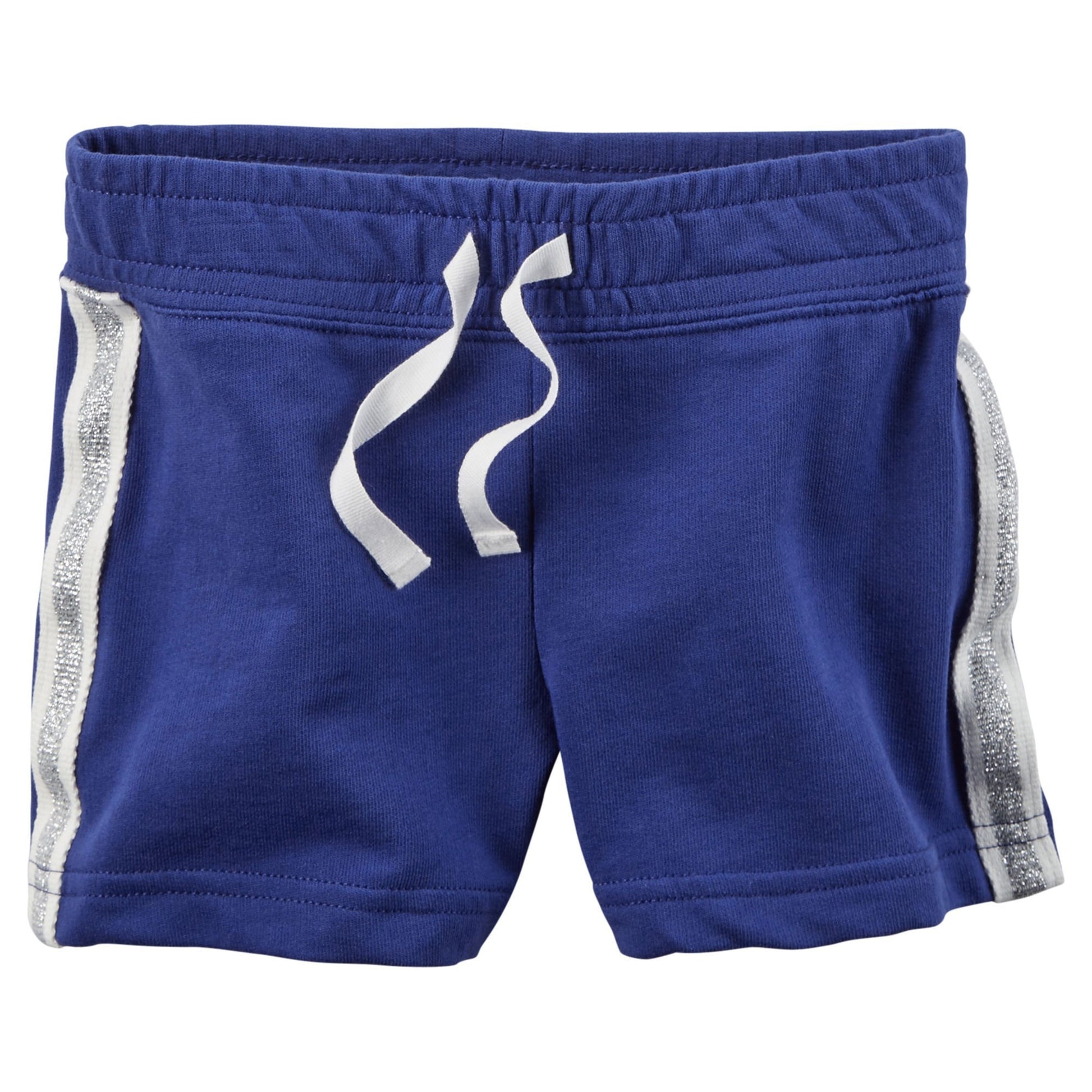 Carter'S Baby Girls' Sparkle Side Stripe French Terry Shorts Blue 24M
