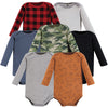 Hudson Baby Unisex Baby Cotton Long-Sleeve Bodysuits, Into The Woods Prints 7-Pack, Preemie