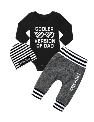 Baby Boy Clothes Newborn Boy Outfits Long Sleeve Cooler Version Of Dad Romper + Pants Baby Clothes Boy Fall Winter Baby Boy'S Cl