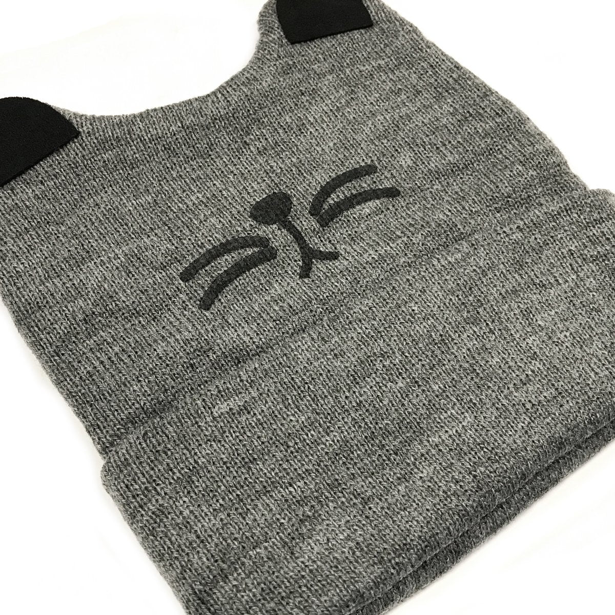 Allydrew Happy Cat Ear Knitted Beanie Winter Hat For Baby, Gray