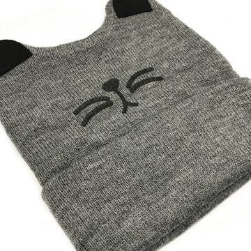 Allydrew Happy Cat Ear Knitted Beanie Winter Hat For Baby, Gray