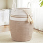65L Cotton Rope Laundry Hamper by Fionas magic, Large Woven Tall Laundry Basket for Storage Clothes and Toy in Bedroom, Living 