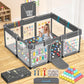 Baby Playpen With Play Mat, 71X51 Extra Large Playpen With Gate, Indoor & Outdoor Baby Fence, Anti-Fall Playyard For Babies And