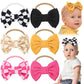 JATEBI 6 PCS Baby Girl Hair Bows Set Checkered Cow Print Bows Headbands for Girls Cowgirl Accessories Newborn Toddler Baby Outfi