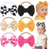 JATEBI 6 PCS Baby Girl Hair Bows Set Checkered Cow Print Bows Headbands for Girls Cowgirl Accessories Newborn Toddler Baby Outfi