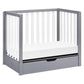 Carters by DaVinci Colby 4-in-1 Convertible Mini Crib with Trundle Drawer in Grey and White, Greenguard Gold Certified, Undercr