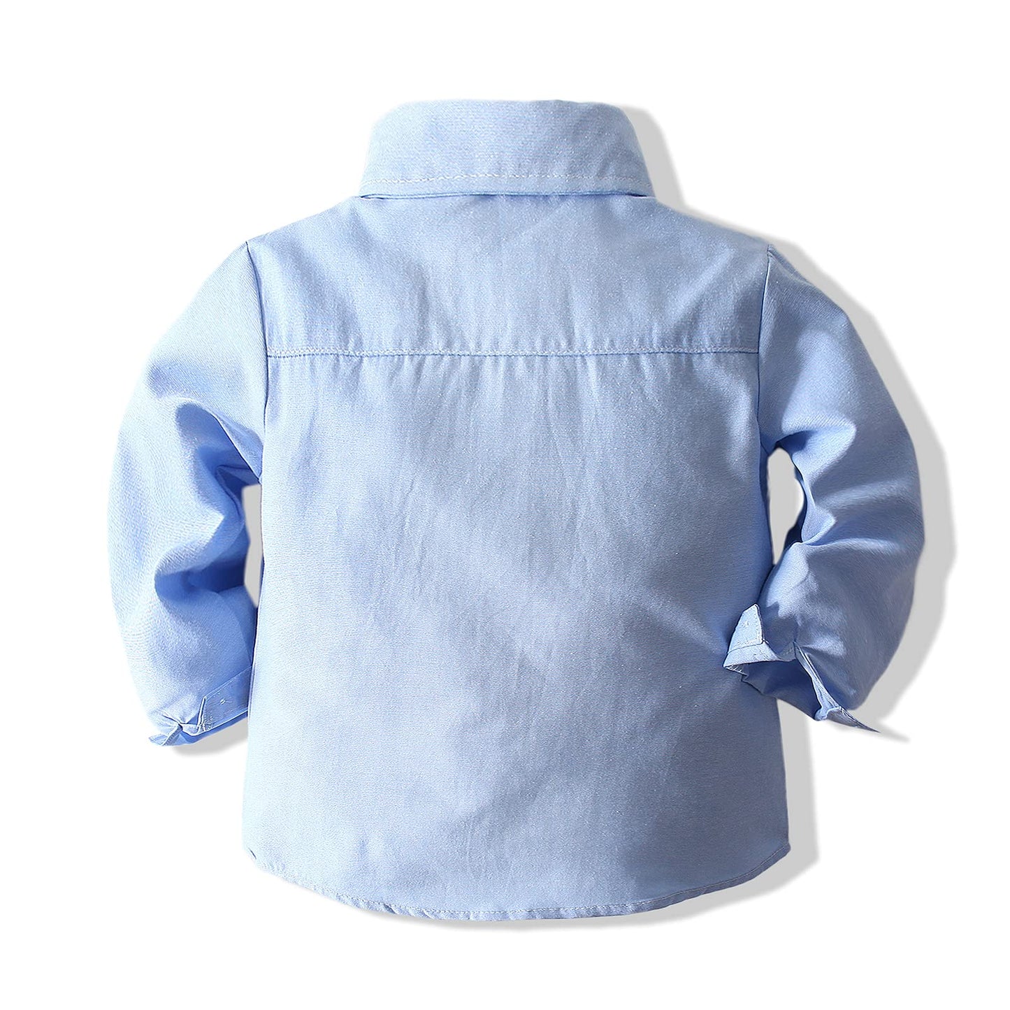 Kimocat Baby Boy Clothes Gentleman Clothing Suit For Newborn Baby Bow Tie Shirt + Suspender Trousers (Blue 1, 2-3T)