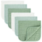 Migiol Baby Burp Cloth 100% Cotton Newborn Cotton Muslin Burp Cloth 10X20 Inches (White & Green 6 Pieces)