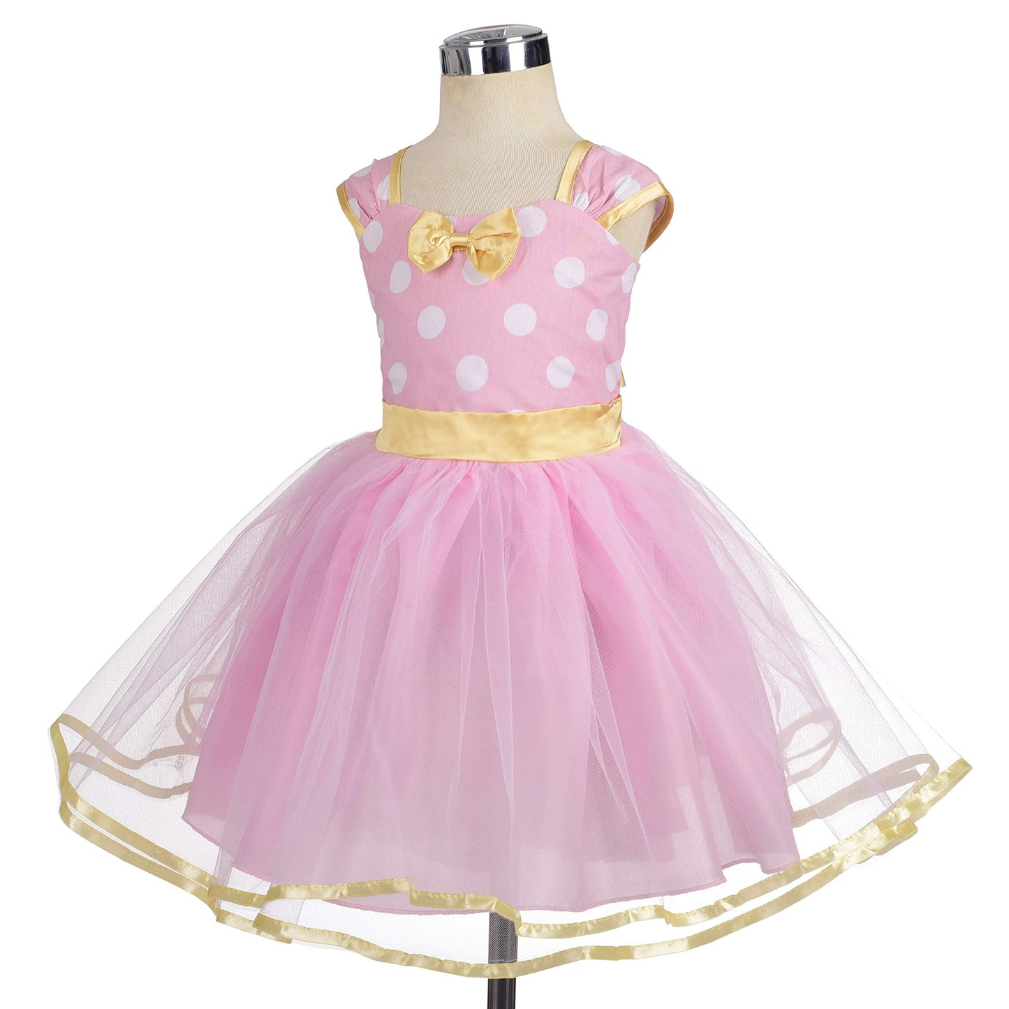 Dressy Daisy Toddler Girl Polka Dots Fancy Dress Up Costume Birthday Party Tulle Dresses with Headband Size 4T to 5T Pink 203