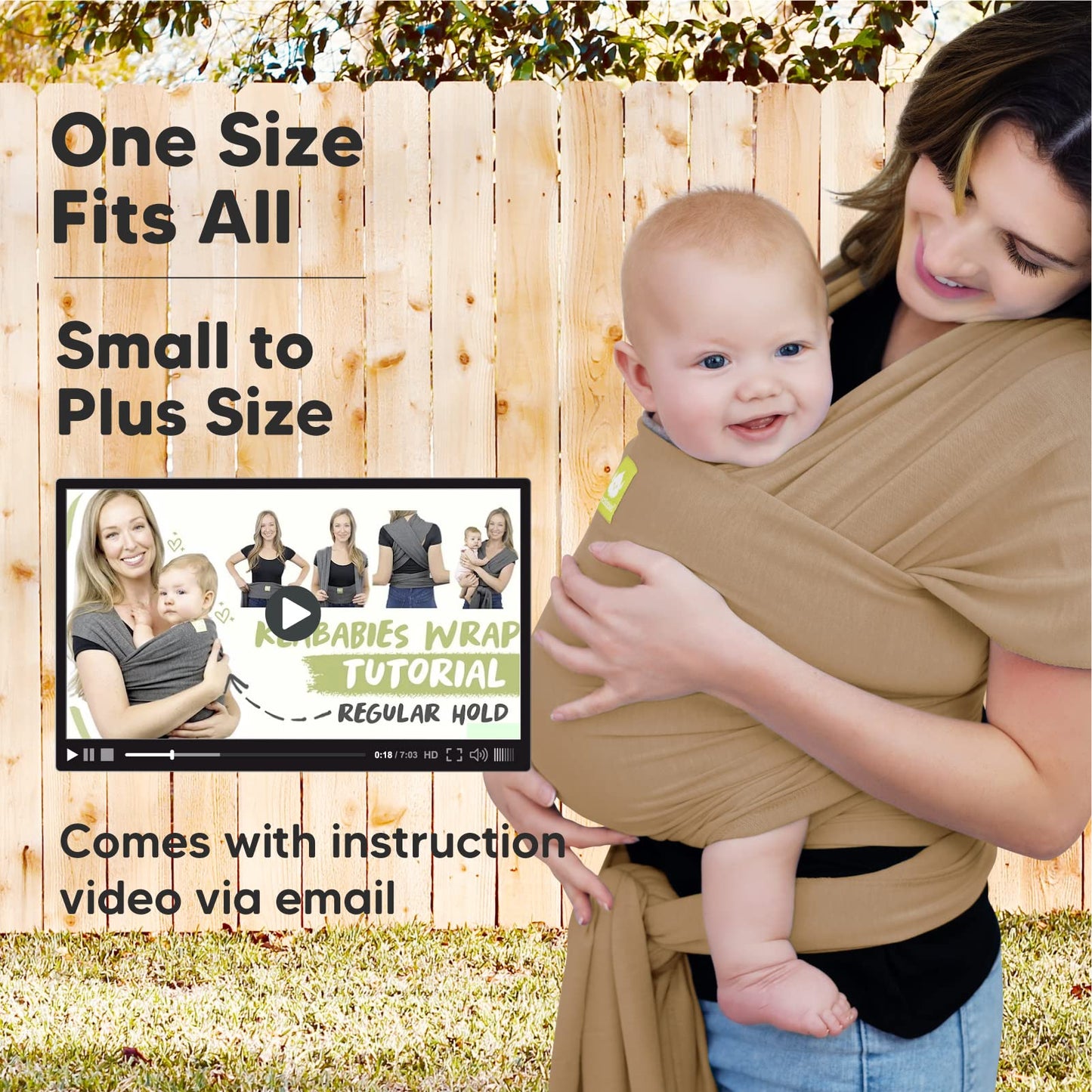 KeaBabies Baby Wrap Carrier - All in 1 Original Baby Carrier Newborn to Toddler Sling, Easy to Wear, Hands Free Bonding, Lightwe