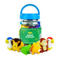 Boley Safari Animals Bath Toy Bucket - 12 Pc Set of Pool & Bath Toys for Toddlers - Educational & Safe Plastic Figures for Ages 