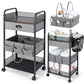 Orzbow Baby Caddy Cart Organizer, 4 Tier Baby Rolling Storage Cart with Drawer, Easy To Assemble, Detachable Infant Nursery Stor