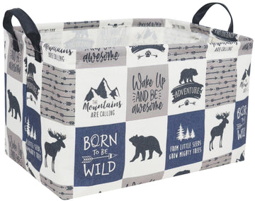 Sanjiaofeng Rectangular Kids Basket Kids Storage Bins,Gift Basket Organizer.Waterproof Pe Coating Storage With Handles.Clothers,