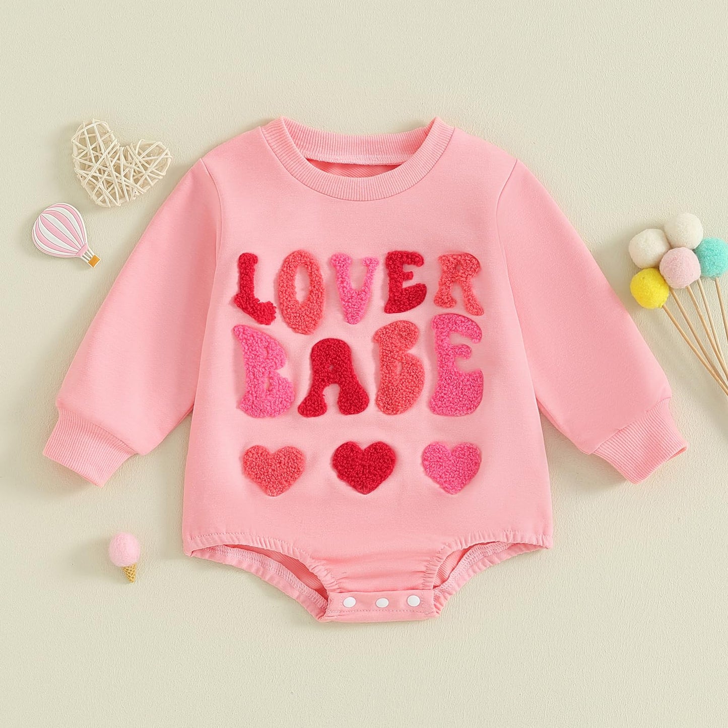 Lucikamy Newborn Baby Boy Girl Valentine'S Day Outfits Sweatshirt Romper Infant Long Sleeve One Piece Romper Spring Clothes (Pin