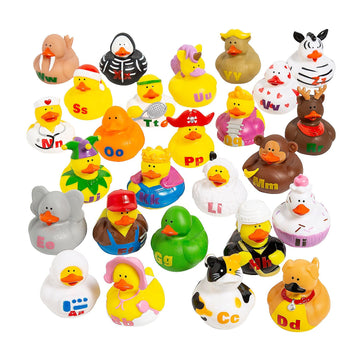 Abcs Rubber Duckies - 26 Pieces - Educational and Learning Activities for Kids