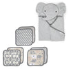 Ingenuity Clean & Cuddly Hooded Character Towel  Grazer & Clean & Cuddly 6Pack Terry Washcloth Set  Grazer