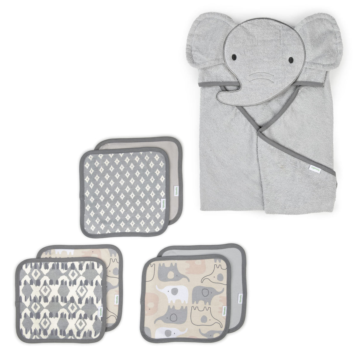 Ingenuity Clean & Cuddly Hooded Character Towel  Grazer & Clean & Cuddly 6Pack Terry Washcloth Set  Grazer