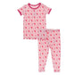 Kickee Happy Birthday Pajama Set, Short Sleeve, Long Pants, Snug Fit Pajamas (Lotus Birthday - 5 Years)