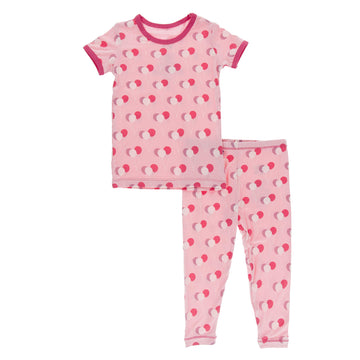 Kickee Happy Birthday Pajama Set, Short Sleeve, Long Pants, Snug Fit Pajamas (Lotus Birthday - 6 Years)