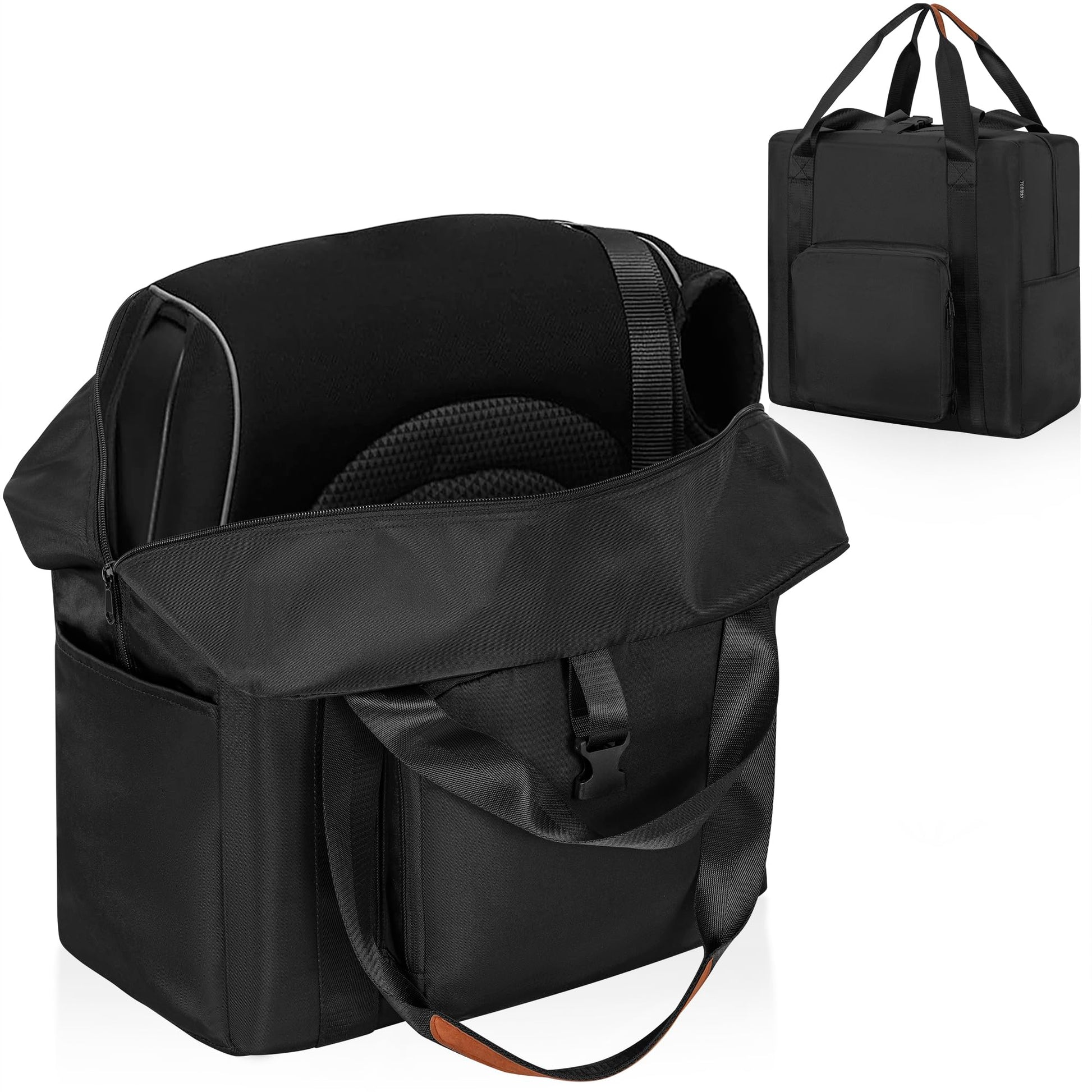 Toribio Backless Booster Car Seat Travel Bag, For Gb Pockit, Tote Bag Strollers Bags For Airplane Gate Check, Black