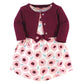 Touched By Nature Baby Girls' Organic Cotton Dress And Cardigan, Blush Blossom, 5-Toddler