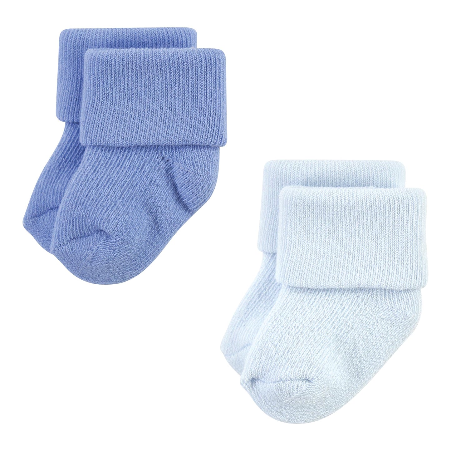 Hudson Baby Unisex Baby Cotton Rich Newborn And Terry Socks, Solid Blue Gray 8 Pack Terry, 0-6 Months