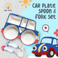 Ari Mes - Divided Car Plate For Toddlers With Spoon And Fork - Fun, Bpa-Free, Shatter- Resistant, Lightweight, Picky Eaters Kids