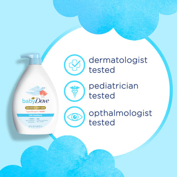 Baby Dove Sensitive Skin Care Baby Wash Rich Moisture For Baby Bath Time Tear-Free And Hypoallergenic 34 Oz
