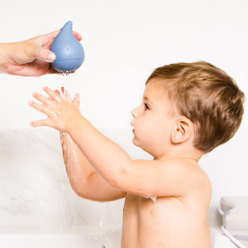 Ubbi Muted Color Cloud and Droplet Silicone Bath Squeeze Toys for Toddlers and Baby, Fun Interactive Bath Time Accessory, Set of