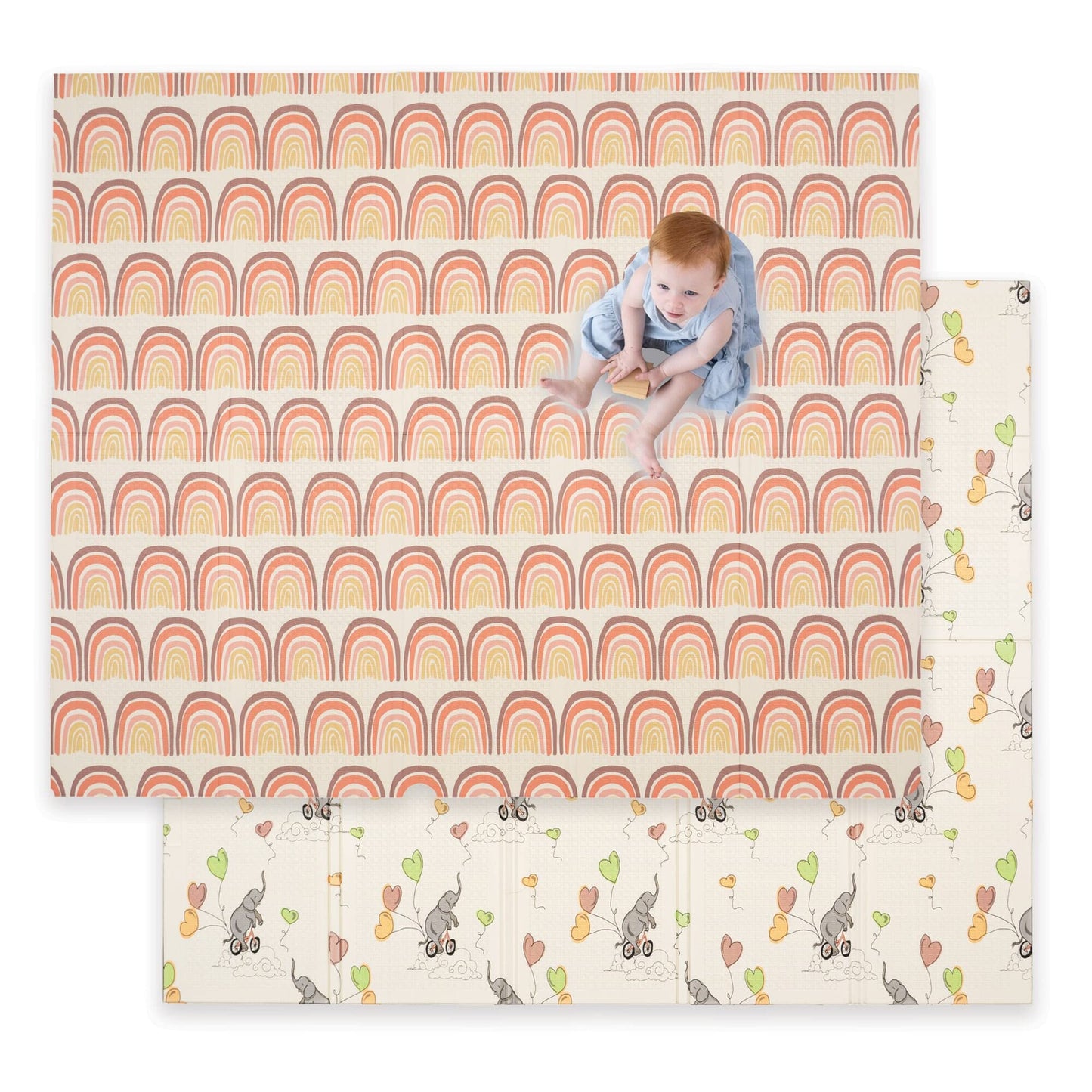 Jumpoff Jo - Large Waterproof Foam Padded Play Mat For Infants, Babies, Toddlers, Play & Tummy Time, Foldable Activity Mat, 70 I