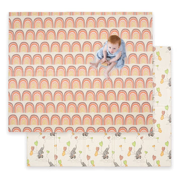 Jumpoff Jo - Large Waterproof Foam Padded Play Mat For Infants, Babies, Toddlers, Play & Tummy Time, Foldable Activity Mat, 70 I