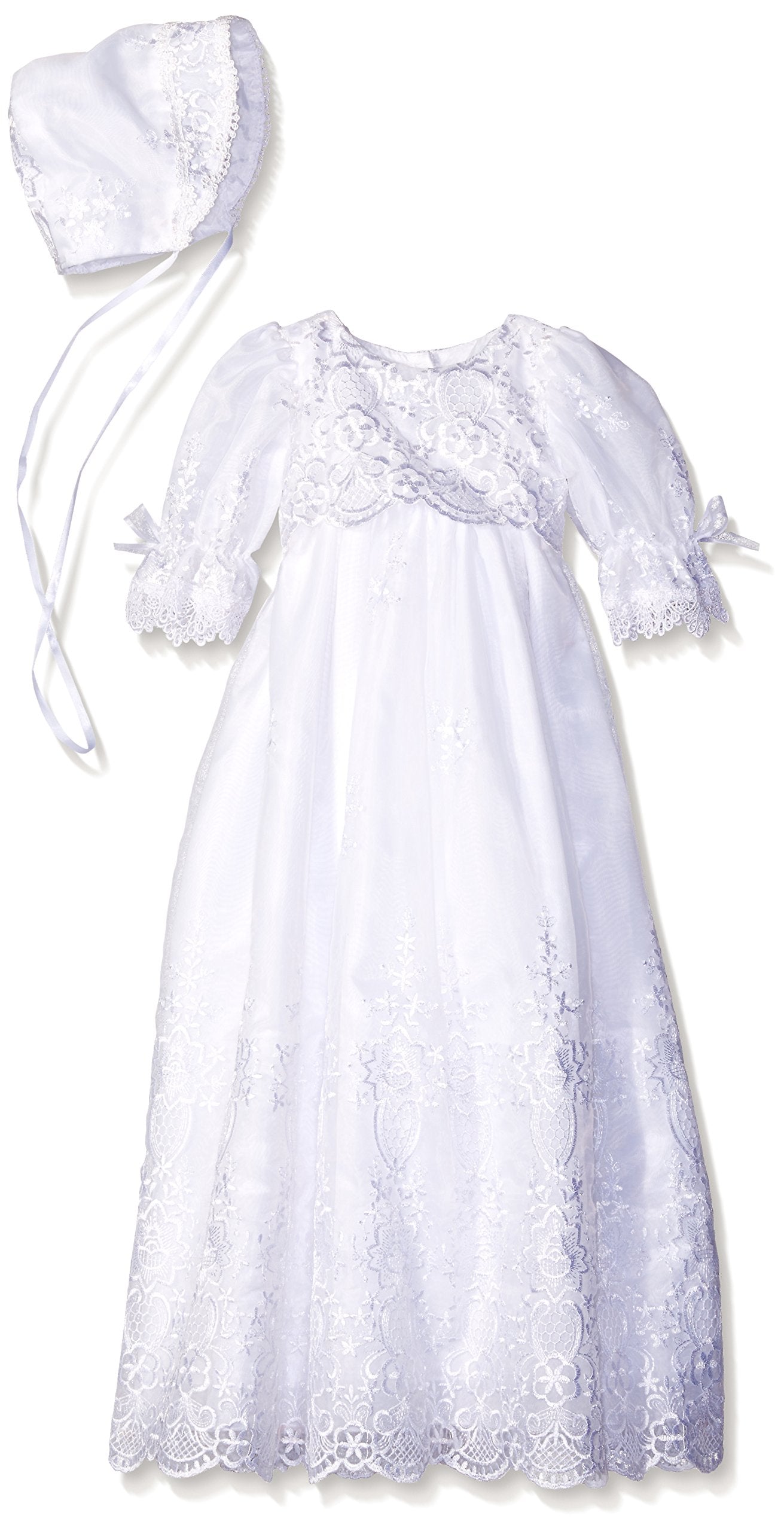 Swea Pea & Lilli Long White Embroidered Organza Baby Girl Christening – Cutebaby WBBAPB00CZRHVPI
