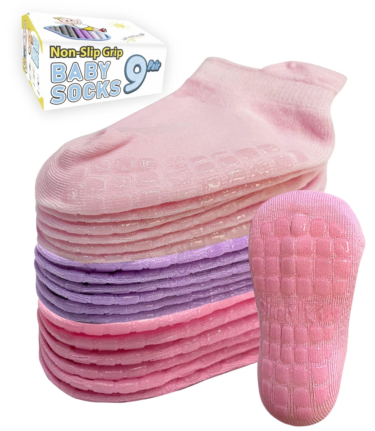 Toddler Socks 3T-4T 4T-5T For Boys Girls Kids Child 6 Years Grippy Non Slip Grip