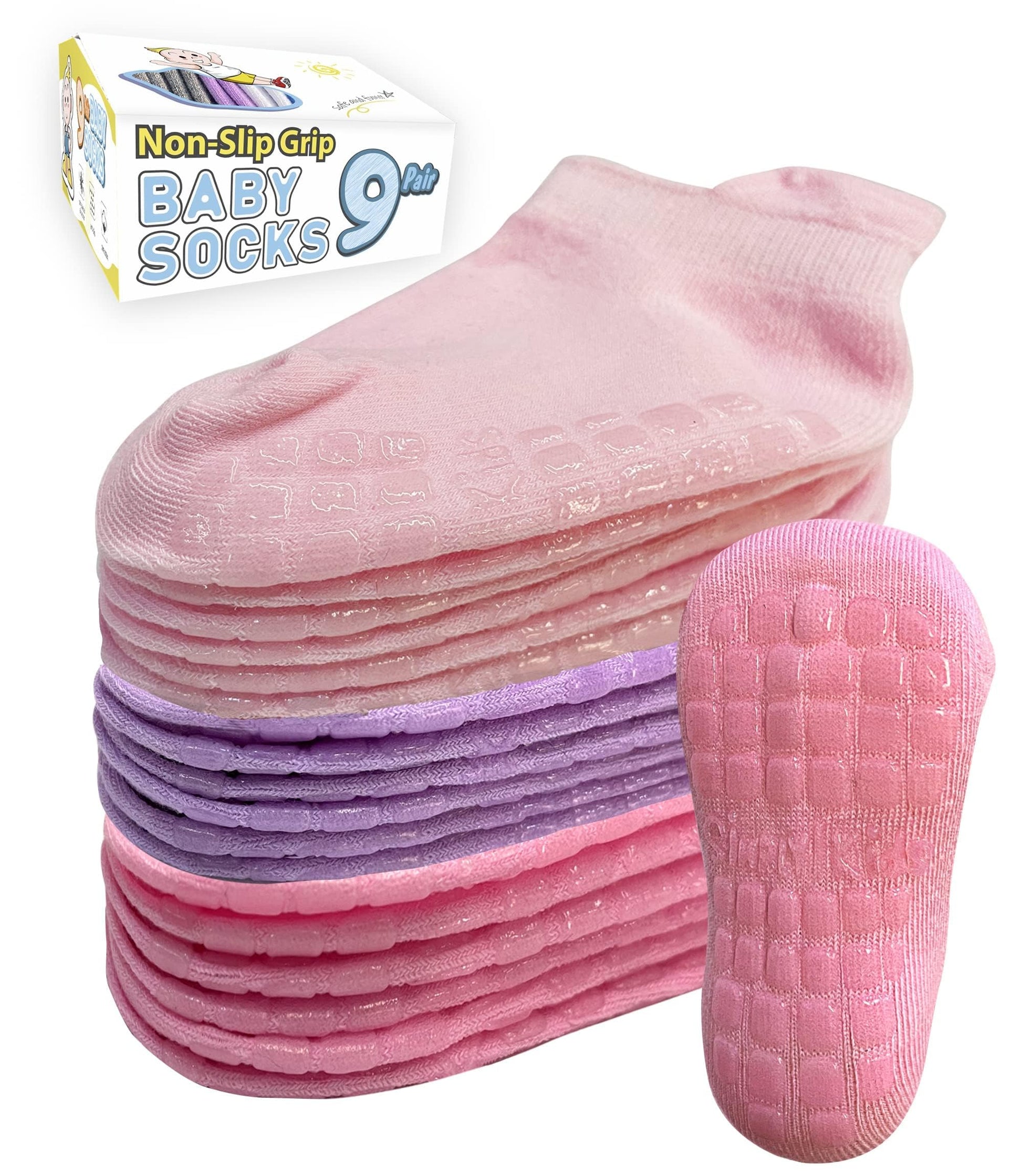 Toddler Socks 3T-4T 4T-5T For Boys Girls Kids Child 6 Years Grippy Non Slip Grip
