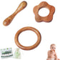 Tinigreen Star Ring Dumbbell Shaped Organic Neem Wood Teether For 6 To 12 Months Infant Baby (Star Ring Dumbbell Shape)  Pack O
