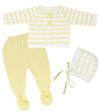 Escalett Layette Newborn Baby Knitted Clothes Set, Coming Home Infant Knit Outfit For Boys And Girls (6210, Yellow, 3M)