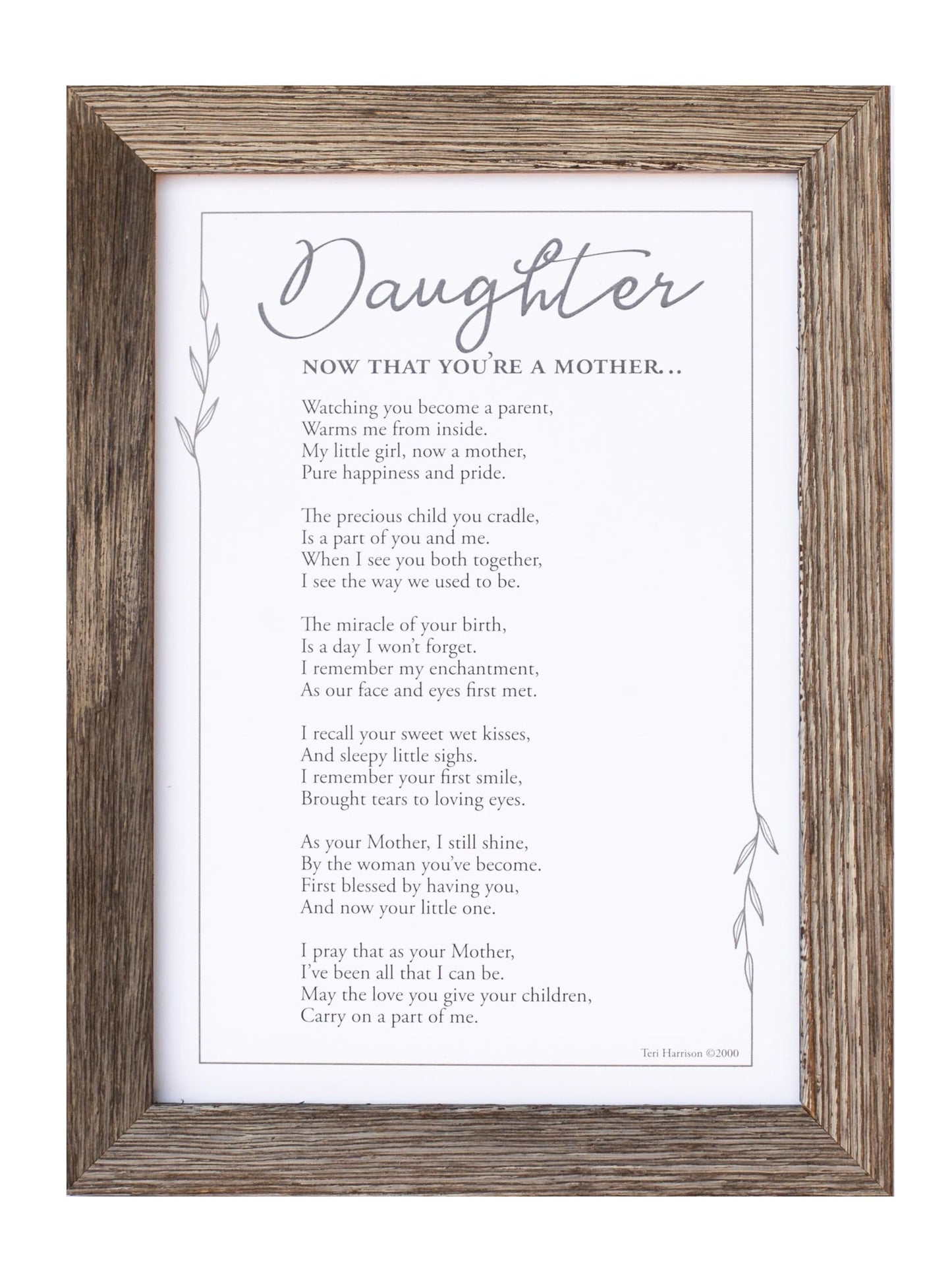 Now That You'Re A Mother Frame- Gift For Daughter From Mom For Christmas, Mother'S Day, Child Birth - Made In Usa