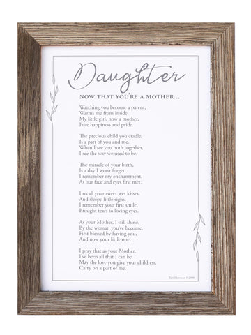 Now That You'Re A Mother Frame- Gift For Daughter From Mom For Christmas, Mother'S Day, Child Birth - Made In Usa