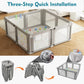 Seeday Foldable Baby Playpen, 51 Playpen for Babies and Toddlers with Mat Ocean Balls and Pull Links, Play Pen with Soft Breatha