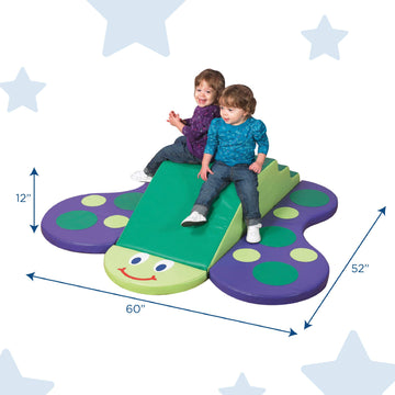 Children'S Factory Butterfly Climber, Green-Purple, Cf322-373, Toddler Soft Indoor Playground, Preschool, Daycare Or Nursery Bab