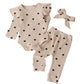 Fullfamous Infant Baby Girl Clothes Outfits,Fall Winter Romper Christmas Clothing Set 9-12 Months Ecru Heart
