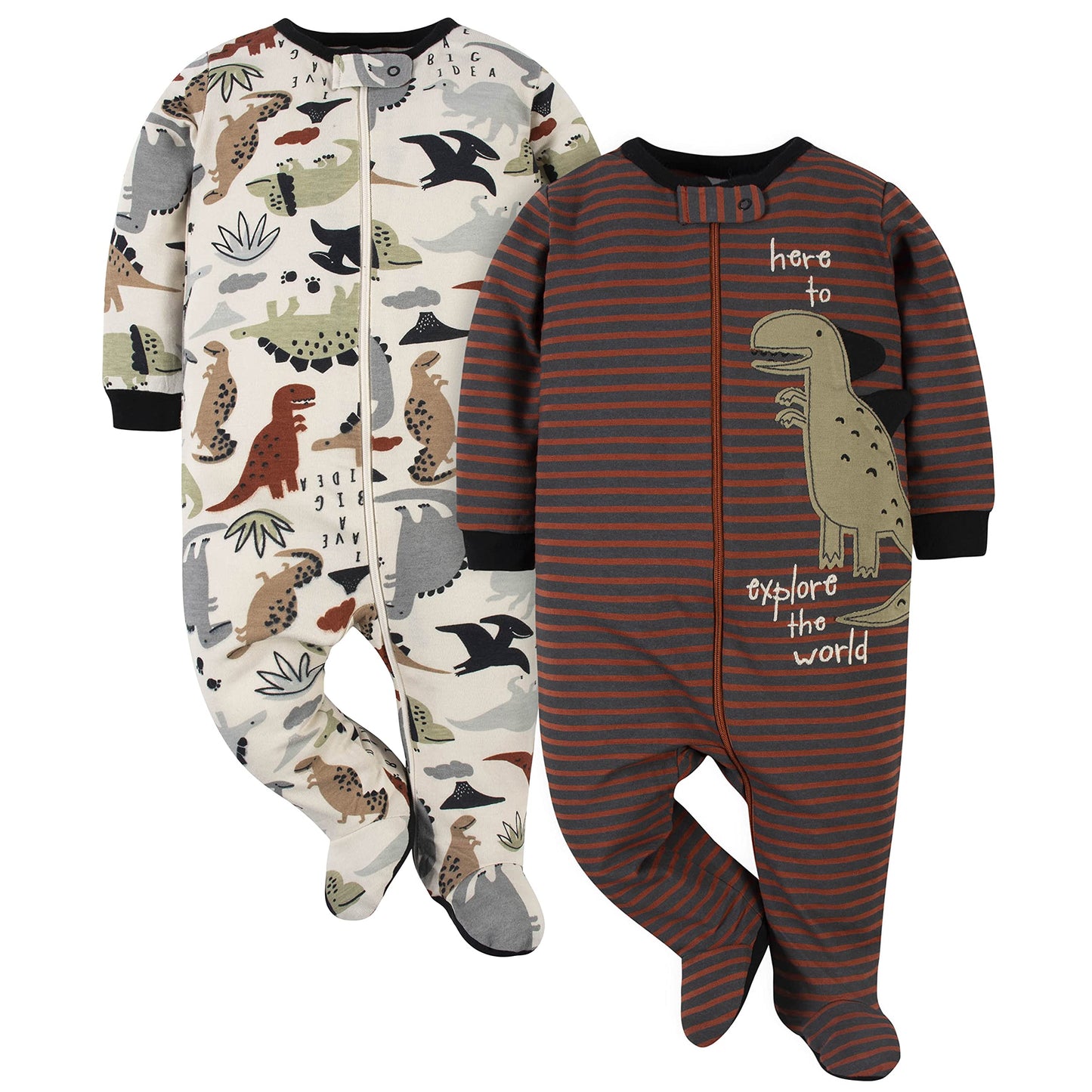 Gerber Baby Boys 2-Pack Sleep N Play Red Dino 0-3 Months